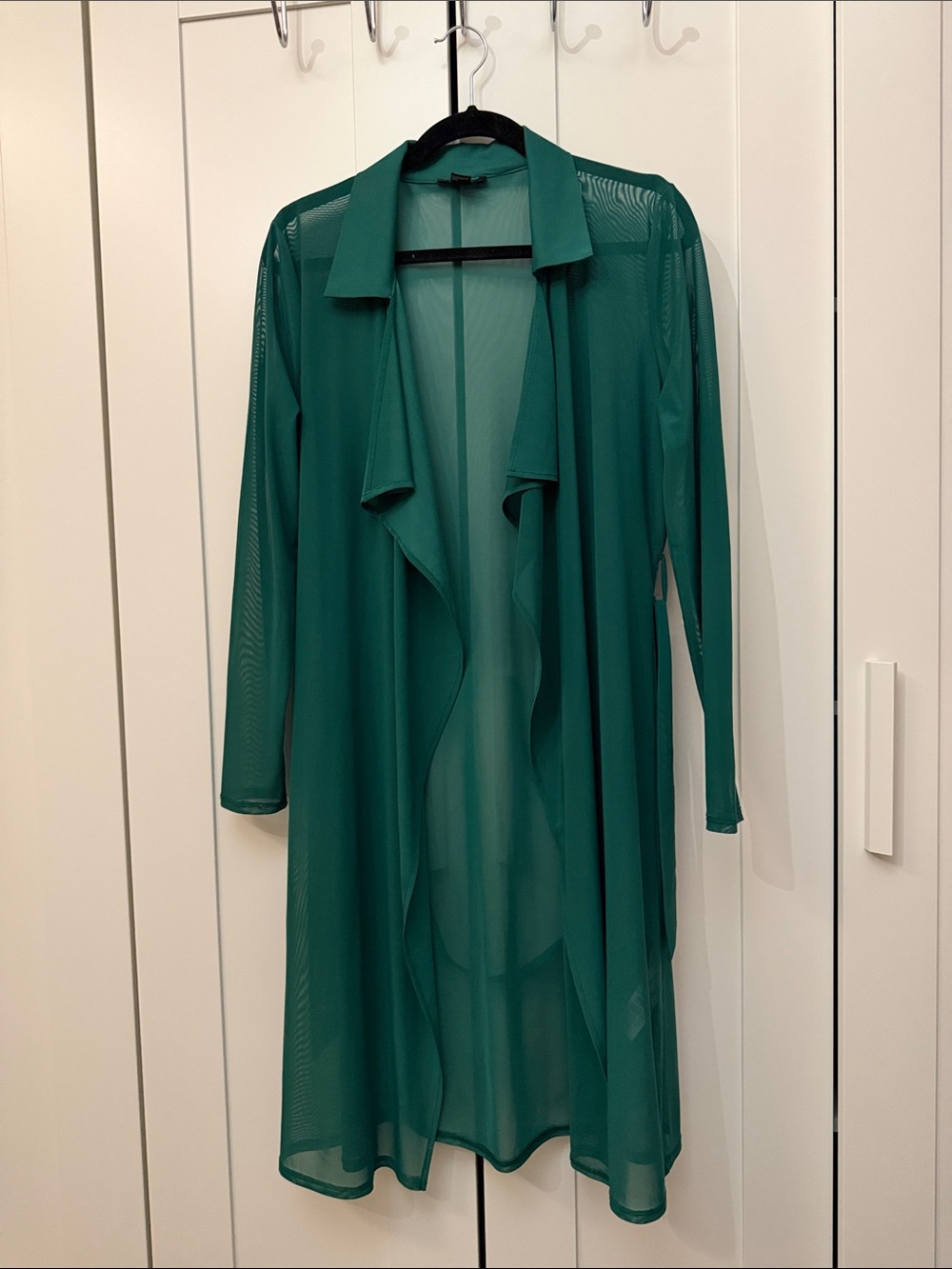 Forever 21 Sheer Teal Open-Front Swim Coverup
